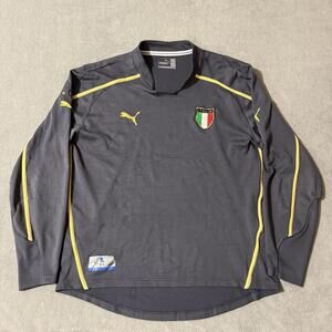Puma Italy Training Top Long Sleeve Soccer Jersey Black Gold Men’s Medium Rare